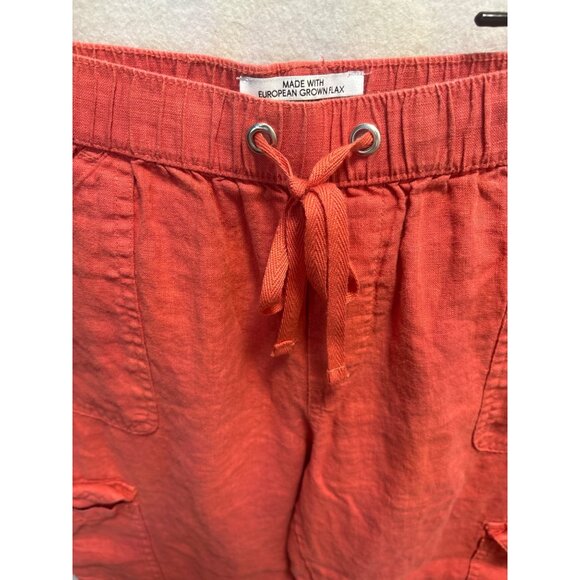 Nicole Miller Womens Linen Cargo Jogger Pants US-S Red - Picture 3 of 11